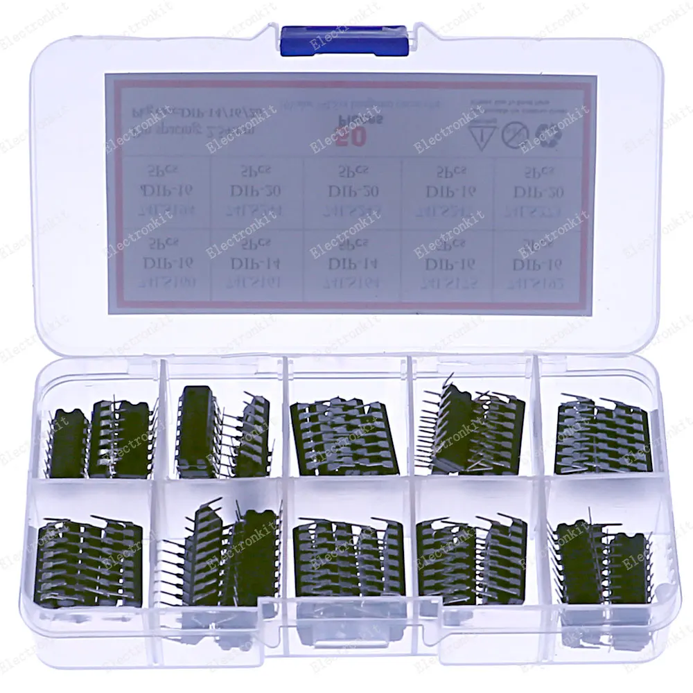 IC 집적 회로 칩 키트 박스, 74LS160 74LS161 74LS164 74LS175 74LS192 74LS194 74LS244 74LS245 74LS247 74LS273, 50 개