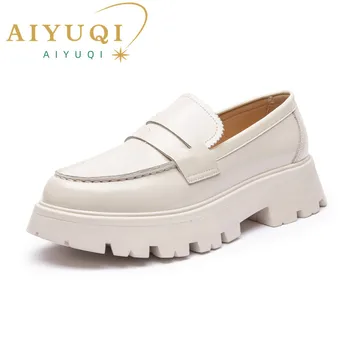 AIYUQI Women Shoes Loafers 2022 New Genuine Leather Casual Spring Shoes Ladies College Style Oxford Shoes Women 1
