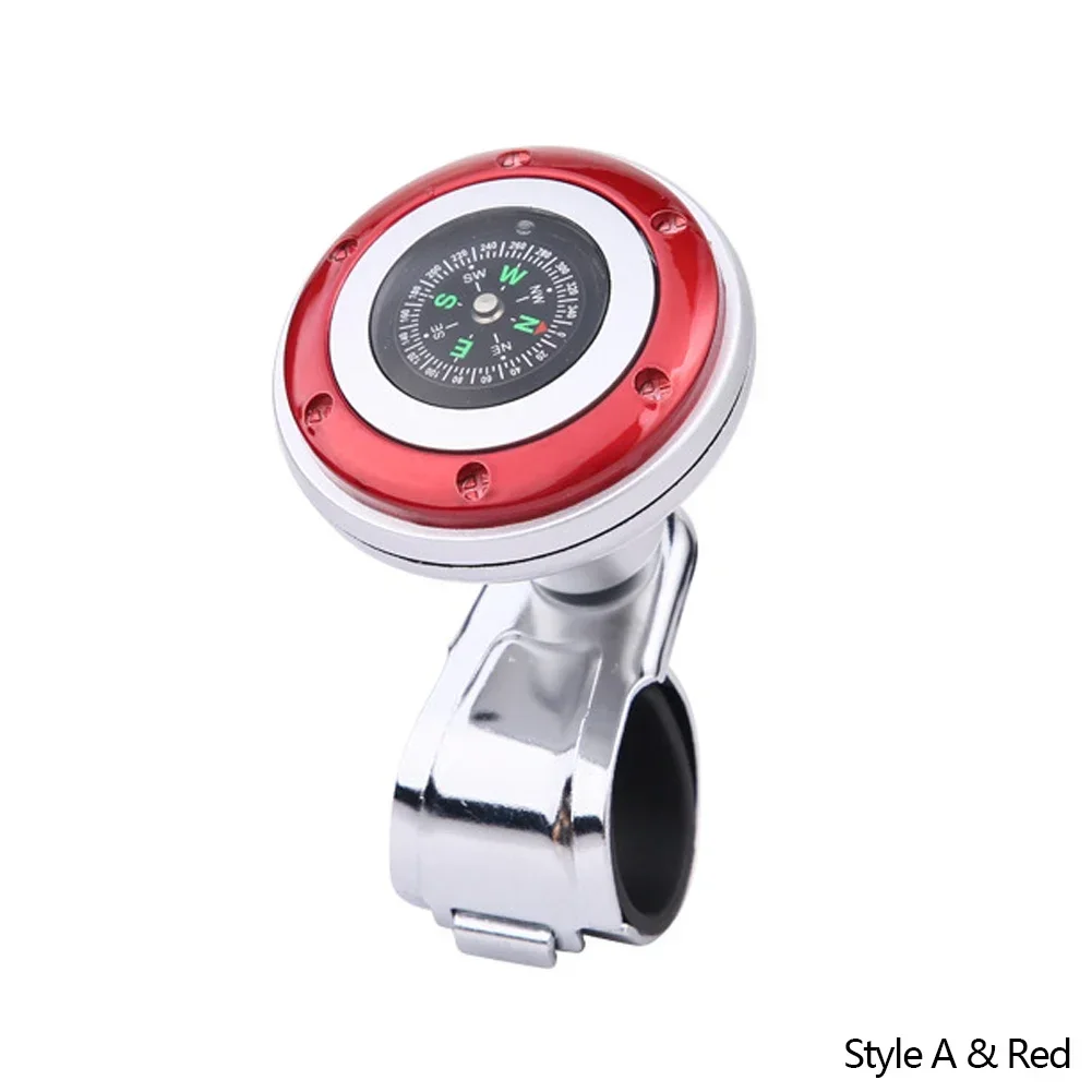 Universal 360° Rotating Metal Steering Wheel Spinner Knob with Compass