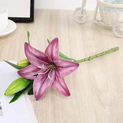 Elegant Artificial Lily Flower Arrangement for Wedding and Home Decor (Purple)