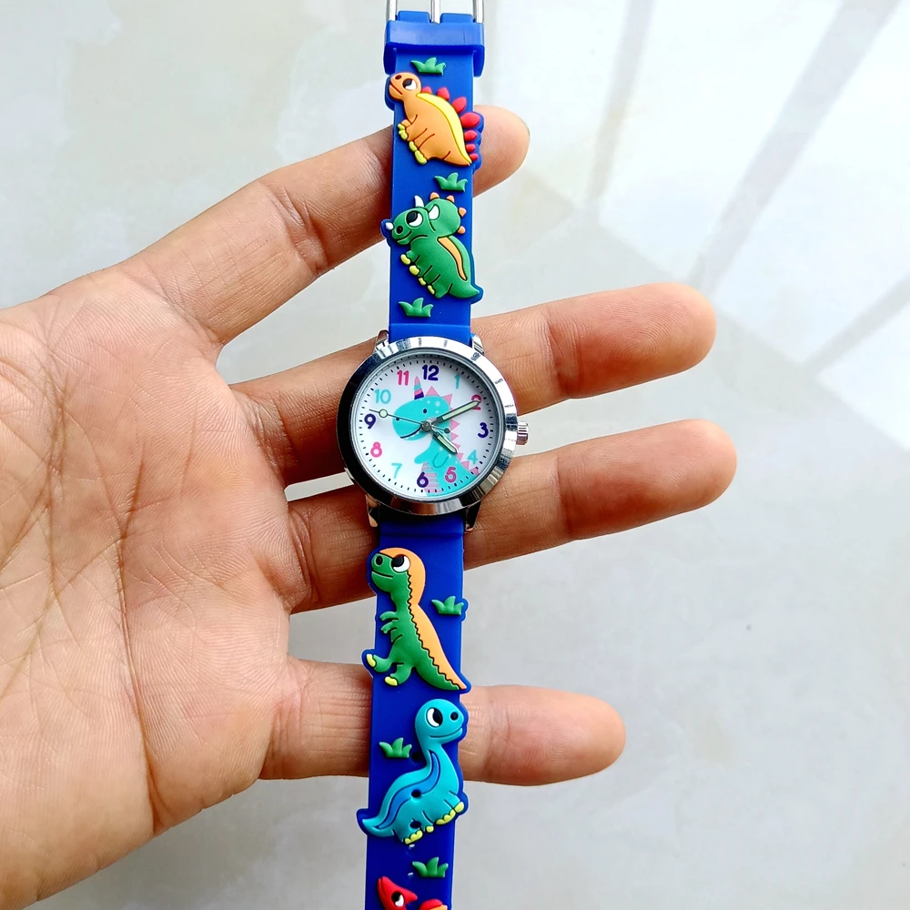 Kids Children's Day Girls Boys Students Butterfly Unicorn Dinosaur 3D Cartoon Silicone Birthday Party Gift Clock Quartz Watches 6