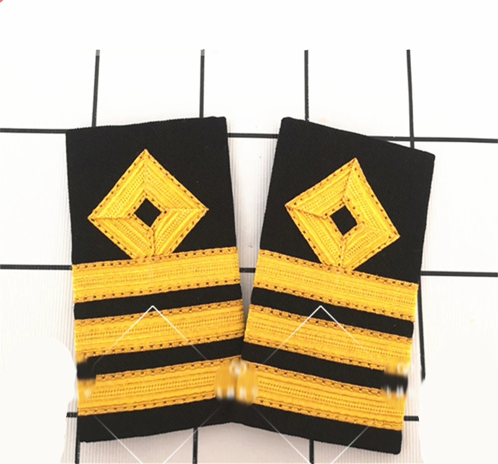 1 pair British Royal Navy Epaulets Captain Shoulder Boards Insignia Sliders Cosplay Epaulette Accessories Women Men Gift