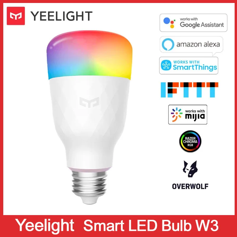 Yeelight Smart LED Bulb W3 Smart Home Color E27 2700K 900lm 8W 100-240V  Lamp For Xiaomi mijia Alexa Google Home Yandex