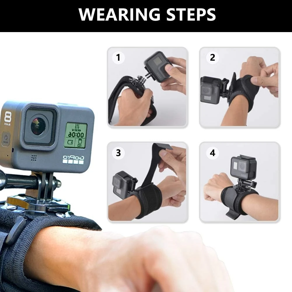 360 Degree Rotating Action Camera Wrist Strap