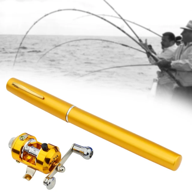 Small Collapsible Pen Shape Fishing Rod Reel Set Saltwater Freshwater  Fishing Tool For Sea Pool Fishing - AliExpress