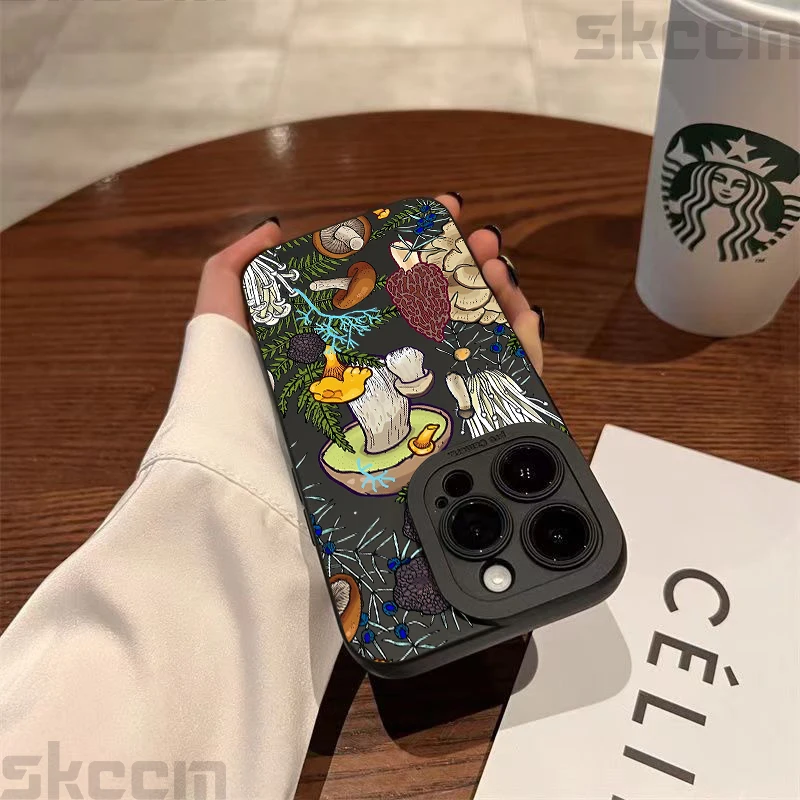 Vibrant Mushroom Print Shockproof Phone Case