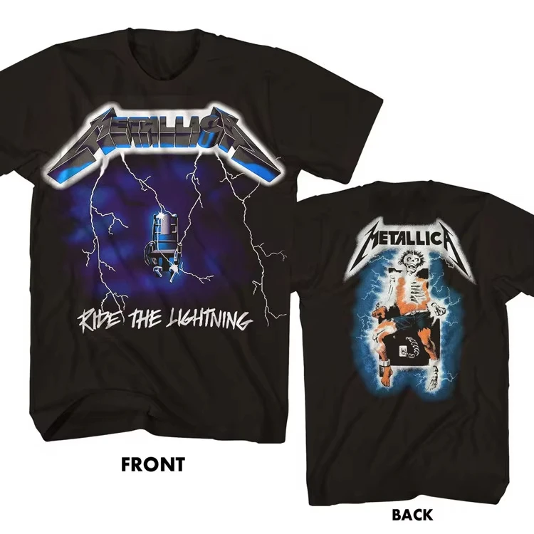 Metallica Rock Band Punk Metal Band T-Shirt Baumwolle Grafik-T-Shirt Herren Damen Sommer Streetwear
