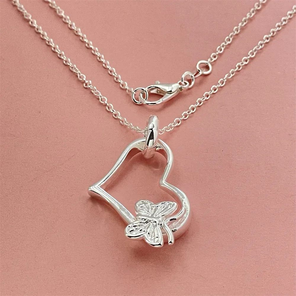 925 Sterling Silver Necklace Zircon Pendant Charm Crown Leaf Heart Starfish Cross for Women Party Jewelry Gifts
