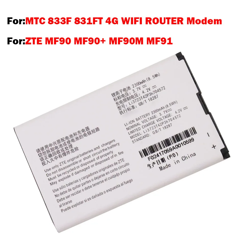 Vhbw Batteria 3000mAh Compatibile Con ZTE MF915 - Li-Poly 3.7V Sostituisce Li3728T42P3h774771