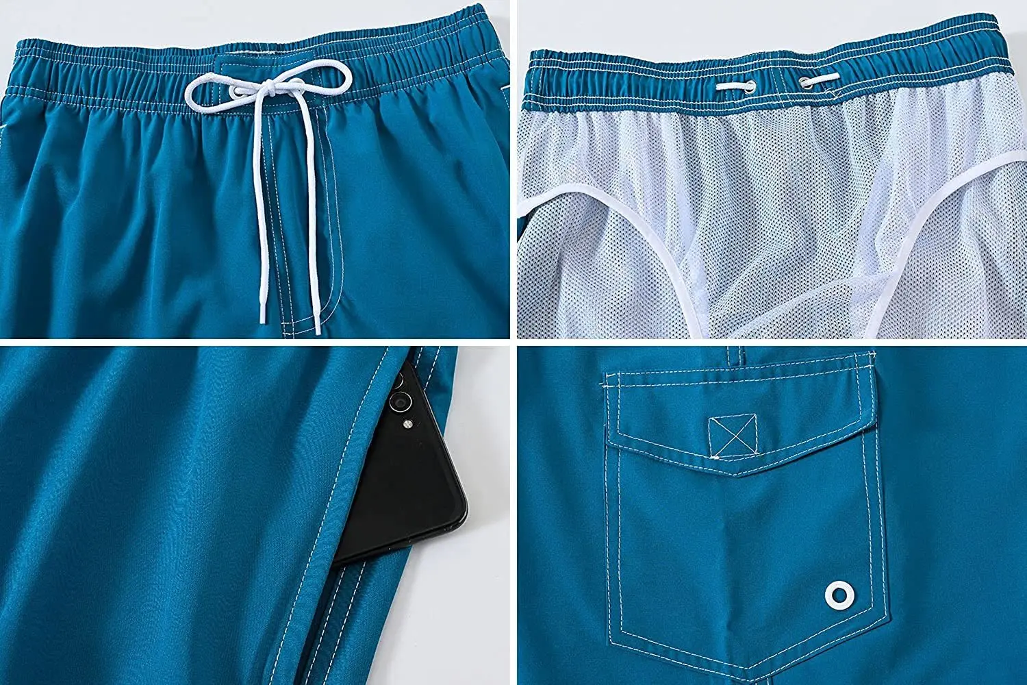 Men's Swim Trunks Swimwear Beach Board Shorts Swimsuit Men Quick Dry Sport Shorts with Mesh Lining Bathing Suit Male