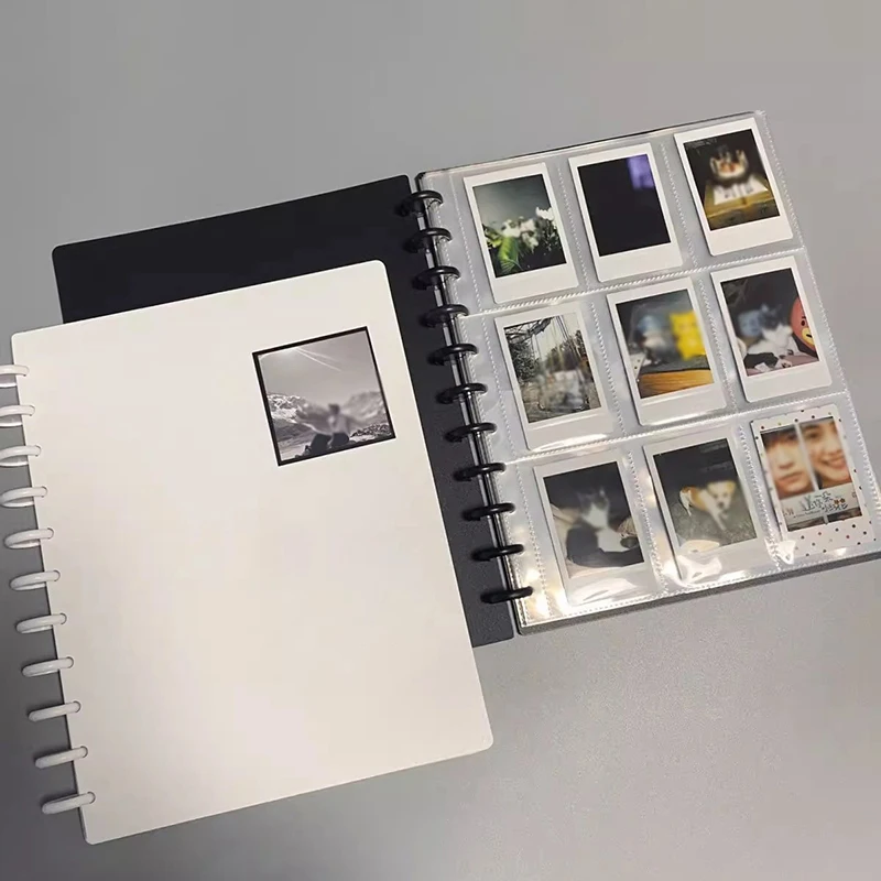Kpop Photocard Binder 4/8/9 Girds Large Capacity Photo Albums Idol Cards Storage Book Transparent Binder Background Paper