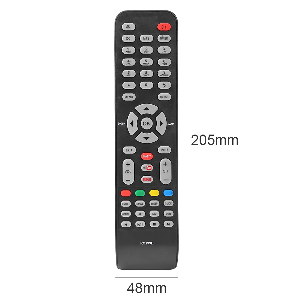 Plastic Remote Control Replacement Parts Portable TV Remote Control Accessories Battery Powered for TCL/HYUNDAI/EKT/HKPro/VISIVO