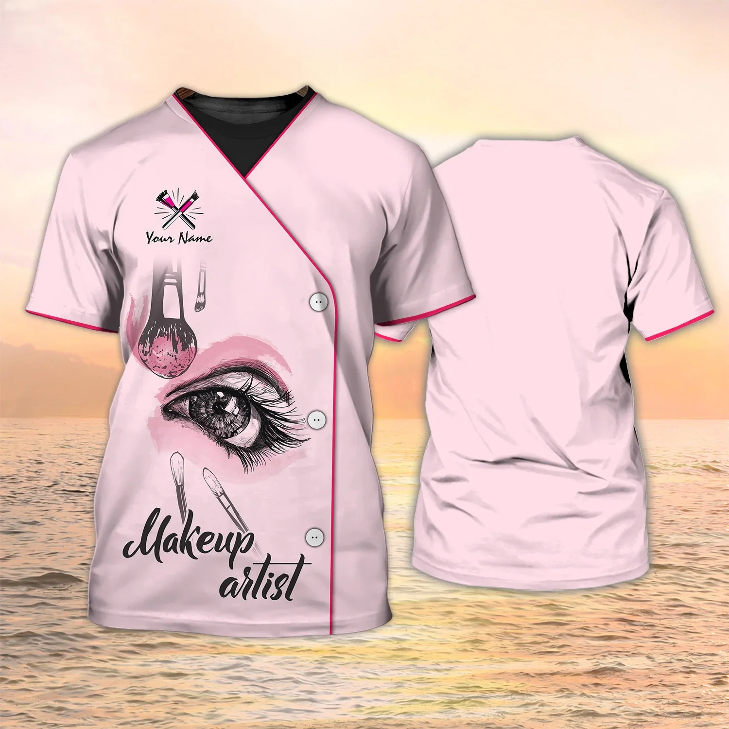 Neueste Sommer männer T-shirt Nagel Techniker Personalisierte Name 3D Gedruckt t-shirt Unisex Casual Tops Manikürist Geschenk DW158 – Detail 8
