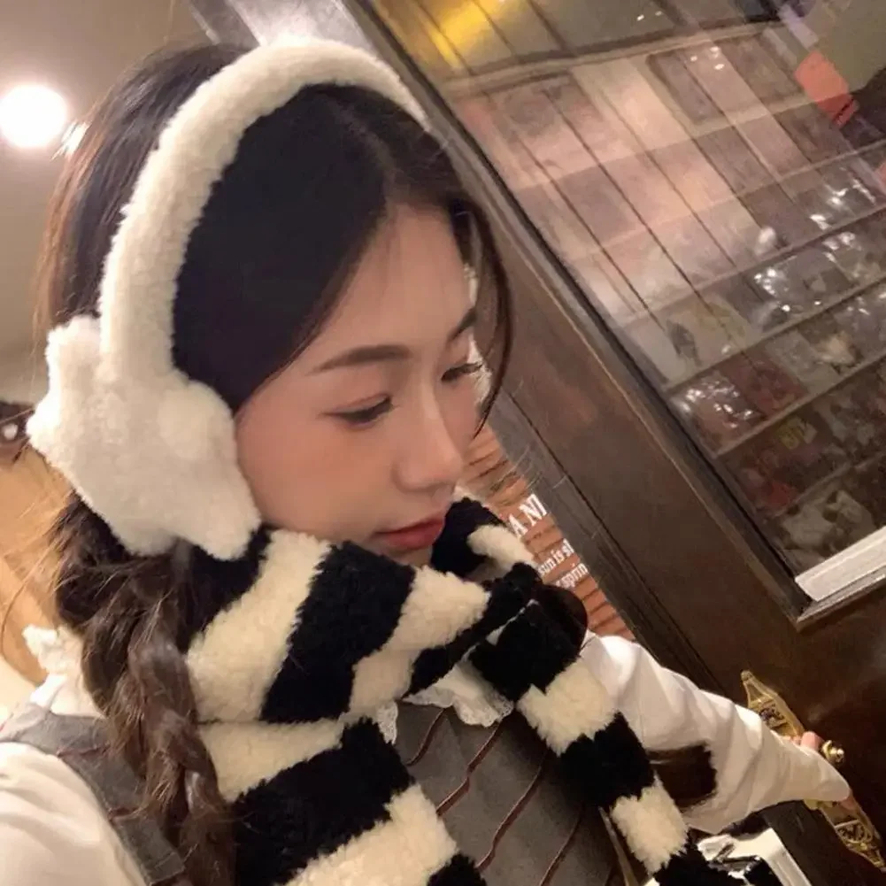 Fashion Autumn Winter Star Fluffy Earmuffs Cute Plush Solid Color Ear Muffs Cold Protection Women Ear Cover Keep Warm