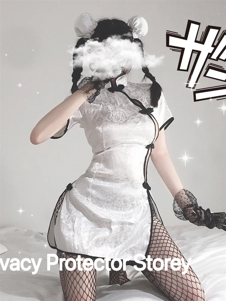 thumbnail image 1 of Suéter de cosplay de Virgin Killer, mono sexy y sexy, lencería con espalda hueca, disfraz de Halloween, juego de rol, sin mangas y cuello alto, 1 of 5