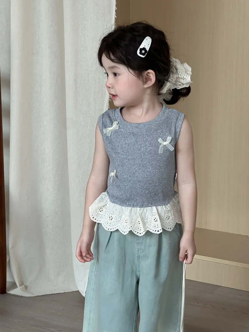Girls Summer Sleeveless Cotton T-Shirt