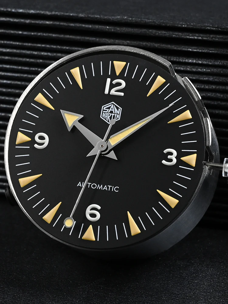 San Martin New 38mm Vintage 1957 Timepieces Watch Men NH35 Mechanical Wristwatch 10Bar C3 Lume Business Reloj SN0113B-1