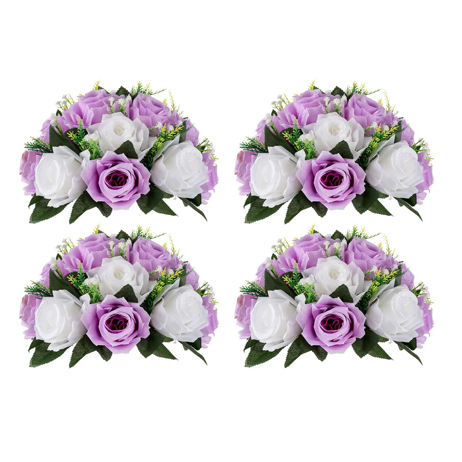 4 Stück künstliche Blumen, Kugel, Tafeldekoration, Rosenkugel für Hochzeit, Blumenarrangements, Blumenstrauß, Party, Heimdekoration – Detail 11