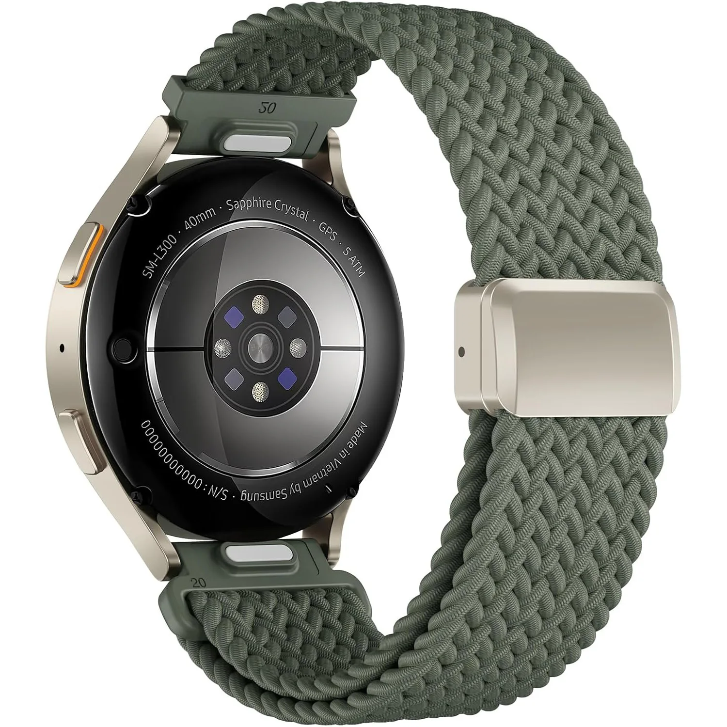 Magnetic Nylon Smartwatch Band, 22mm/20mm, Universal Fit