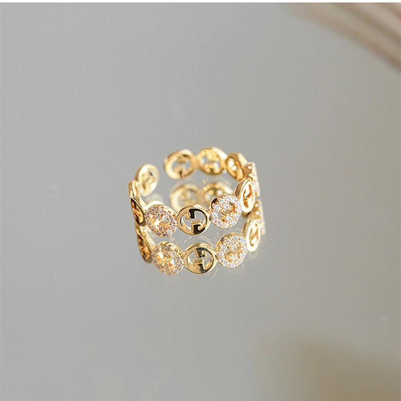 Korean Fashion Trendy Light Luxury Adjustable Ring Women's Niche Design Word Personality Index Finger Ring Jewelry Accessories - 4