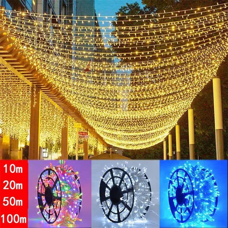 

100M 800Led Christmas Fairy Lights String Garland Light Waterproof For Tree Home Garden Wedding Party Outdoor Indoor Decoration