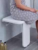 Folding Shoe StoolWall Mounted Wall Invisible Shoe StoolShower Stool for the ElderlyBath StoolBathroom Grooming Chair 2