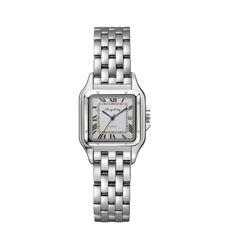Elegant Square Design Stainless Steel Couple Quartz Watches