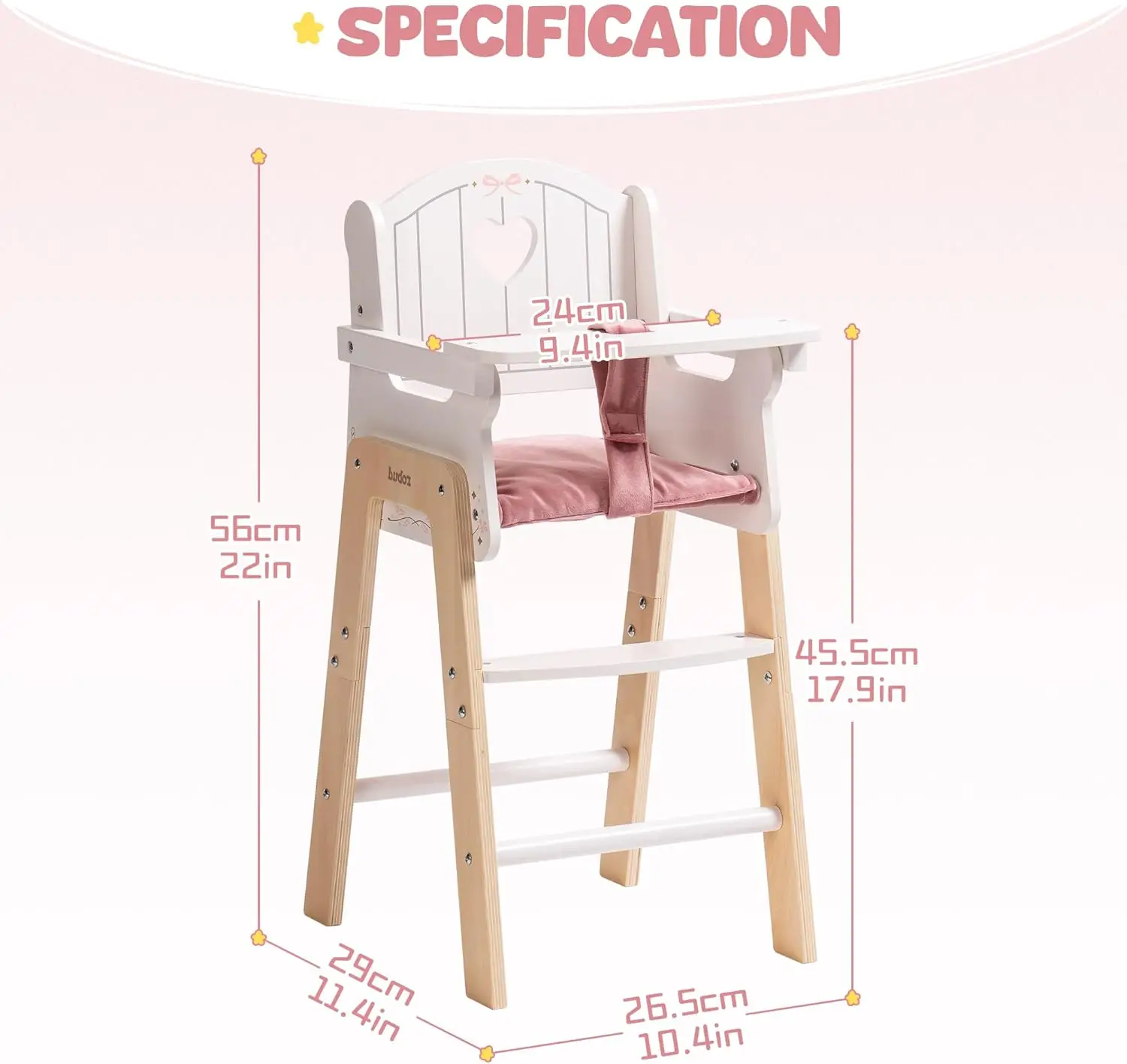 Wooden Doll High Chair 2