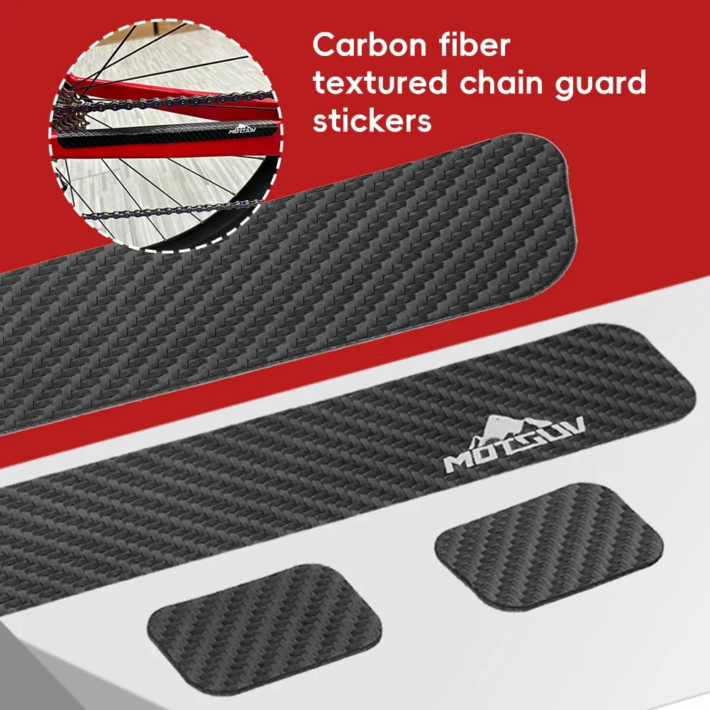 1Set Bicycle Chain Scratch Protection Sticker Bike Anti-scratch Sticker Thickened Carbon Fiber Waterproof Cycling Accessories