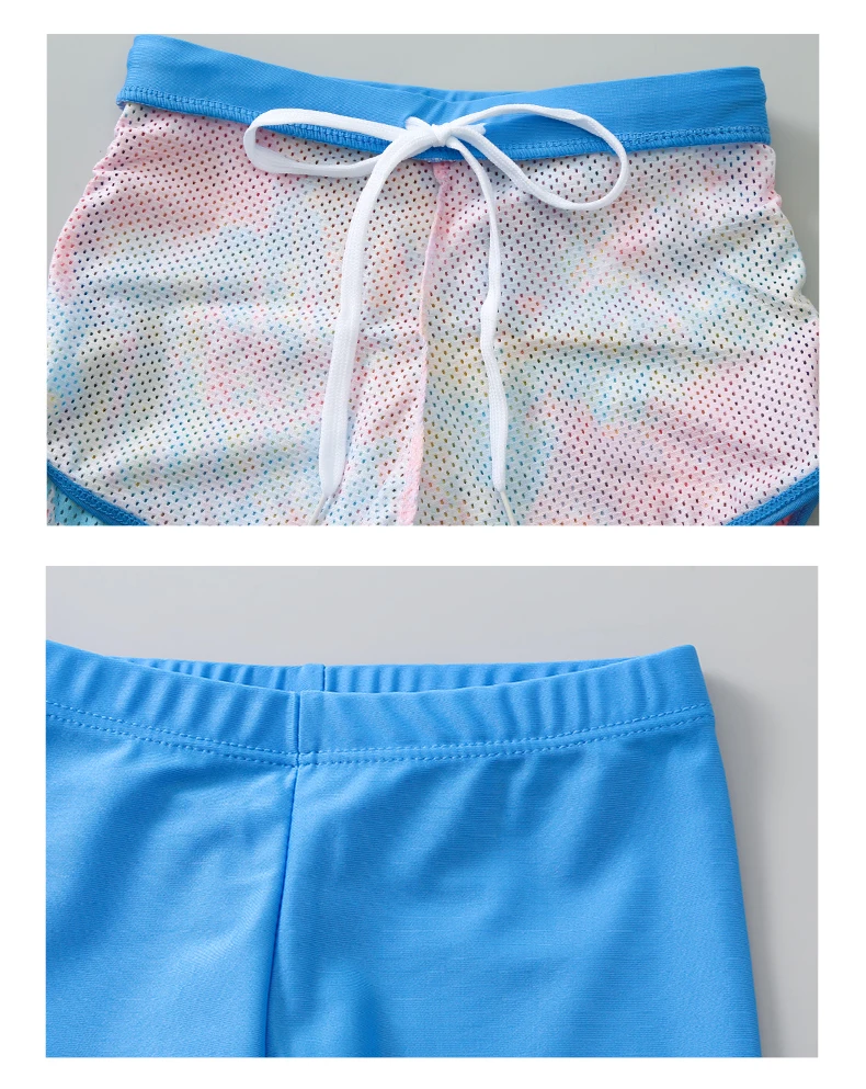 Kids Girls Long Sleeve Three-piece Quick Drying Swimsuit Student Sports