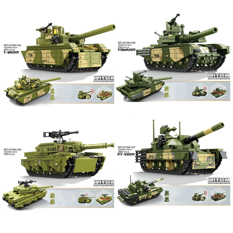 

World War II Military Model Series M1A2 PT-91 T-84 C1 Main Battle Tank Collection Ornaments Building Blocks Bricks Toys Gifts