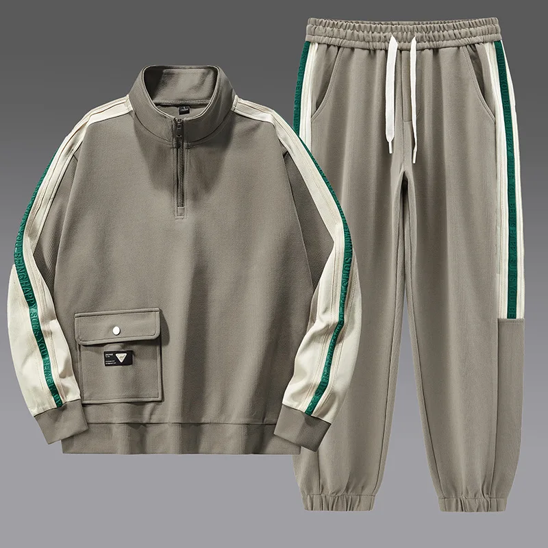 2023 Spring Autumn Men's Tracksuit Casual Sets Sportswear 2 Piece Sets +Sweatpants Fashion Zipper Male Sweatshirt Sports Suit