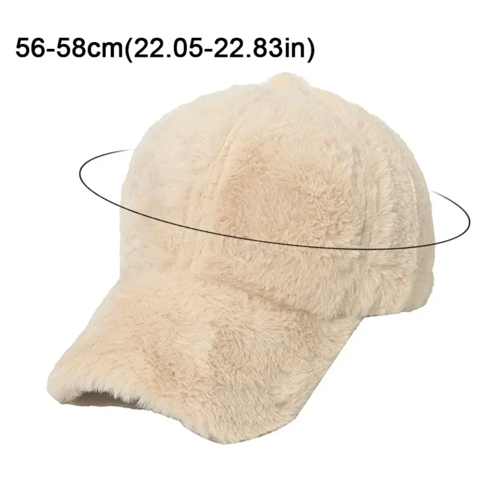 Thick Plush Winter Cap for Woman Men Solid Color Winter Baseball Cap for Women Female Fluffy Winter Hats Femme