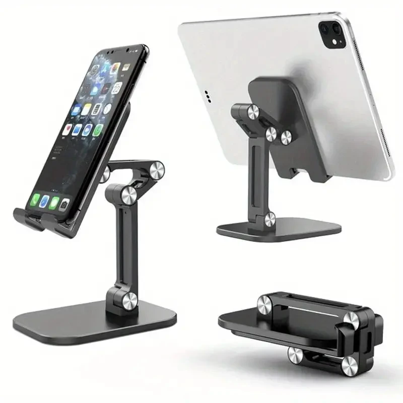 Sc197afe2ebec43828a4dacc108aa11cc2 Mobile Phone Tablet Bracket Artifact Desktop Folding Portable Lifting Live Broadcast Stand Lazy Tracking Watching TV Universal B Mallzona