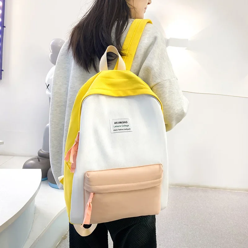 Backpacks for Women High School Bags for Girls Popular Pink Yellow Black White Green Color Girls Sports Backpack for Travel
