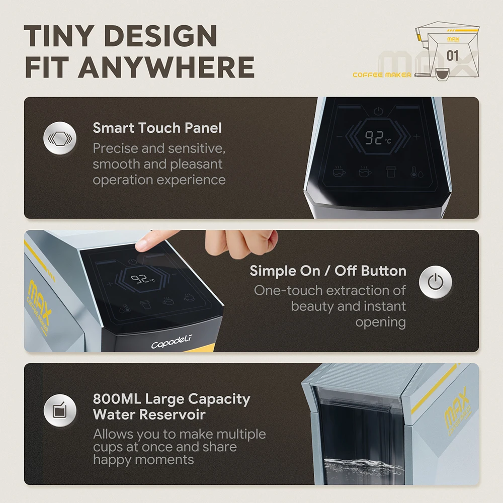 icafilas 5in1 Multiple Capsule Coffee Maker Machine Nespresso Small Capsule DG Cappuccino Pod Ground Coffee Kcup Cafeteria 19Bar 4