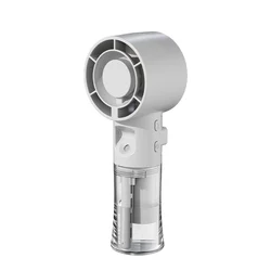 Compact USB Rechargeable Handheld Mist Fan with Humidifier Function (White)