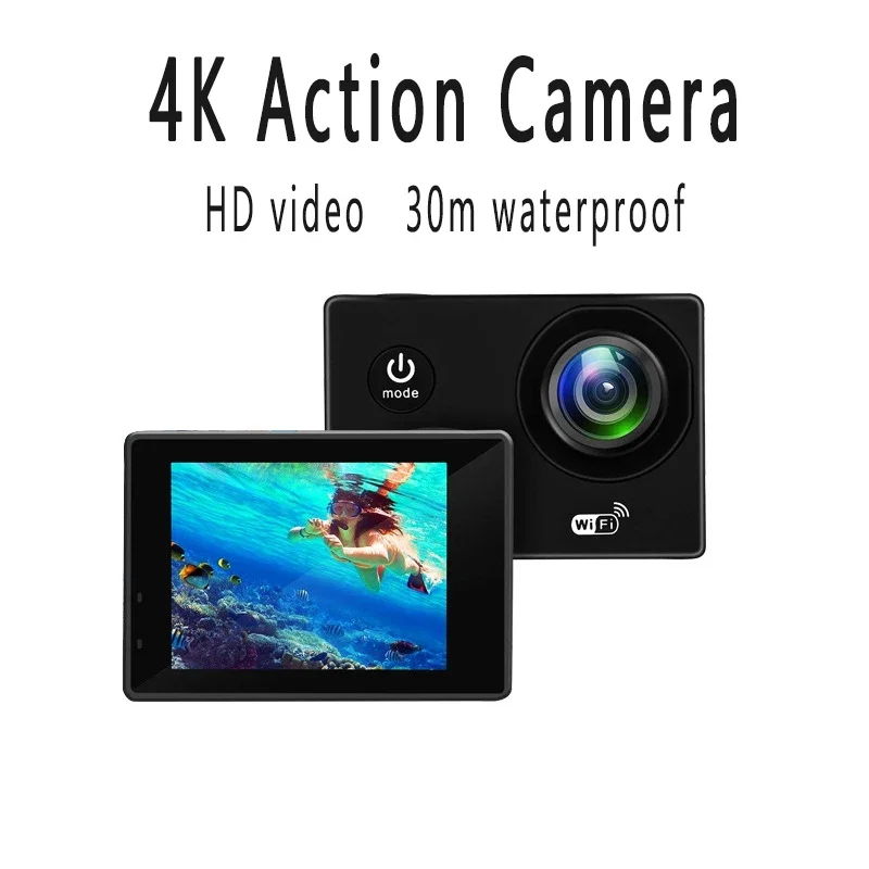 Caméra Sport 4 K Ultra Hd 12 Mp Lcd 2 Pouces Wifi 170 Degrés Étanche