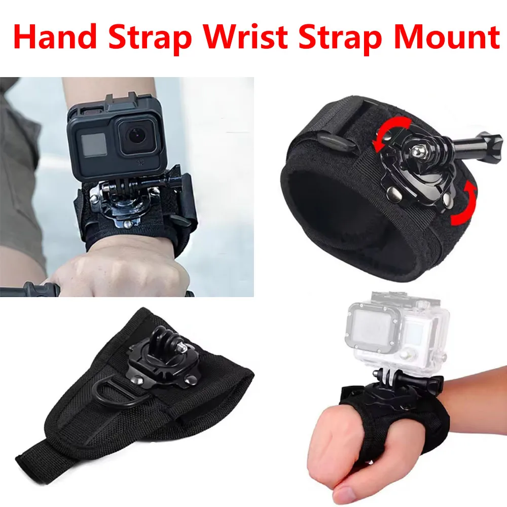Support Poignet Rotatif 360° pour GoPro Hero 13/12/11, Insta360 X5/X4/X3, DJI Action 5 Pro - Sangle de Main