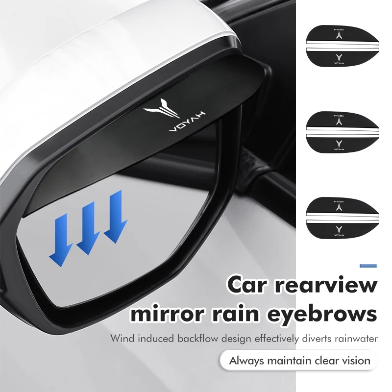 2pcs Car Rearview Mirror Rain Eyebrow Waterproof Durable Sticker For Voyah Free Dreamer Zhuiguang H53 Dongfeng