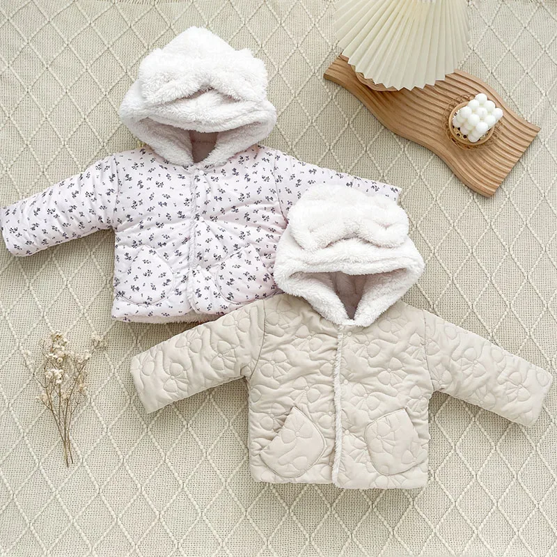 Newborn Baby Girls Winter Coat Korean Style Infant Thicken Warm Cardigan Coat Children Clothes