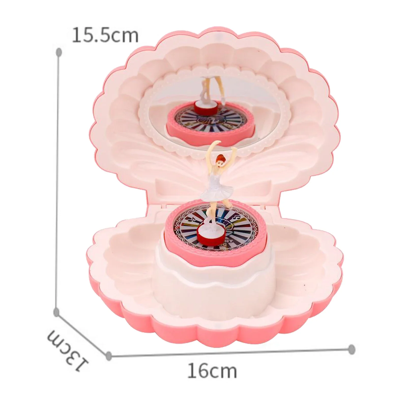 Shell shape ballet girl music box with Light classic retro melody gift for birthdays holidays wedding and parties decorative 6