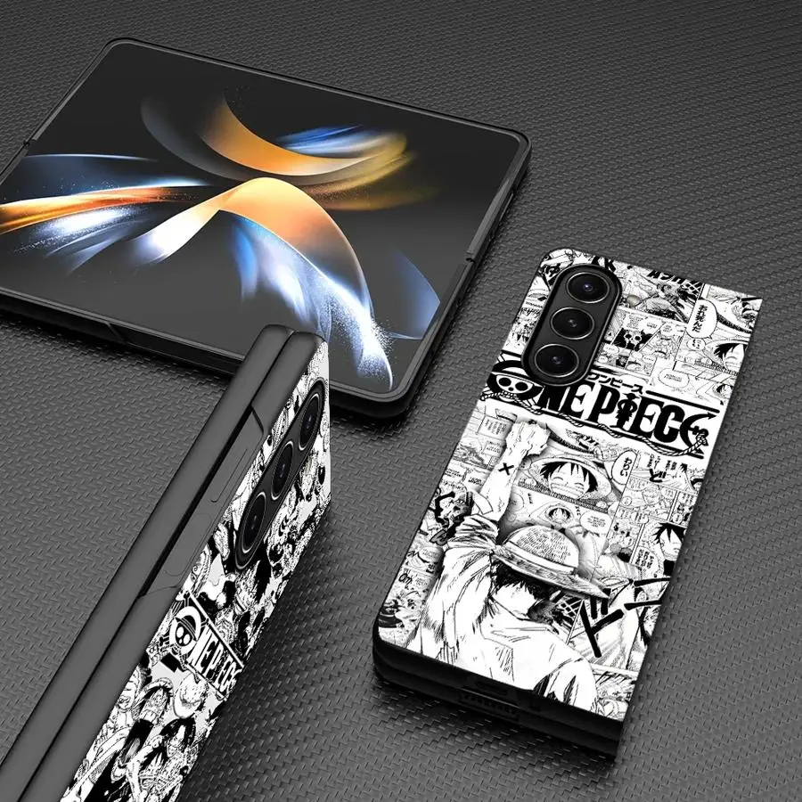 Une pièce bande dessinée Luffy étui pour Samsung Galaxy ZFold3 ZFold5 ZFold7 ZFold6 ZFold4 Z Fold 7 6 5 4 3 couverture de téléphone rigide – Image 3