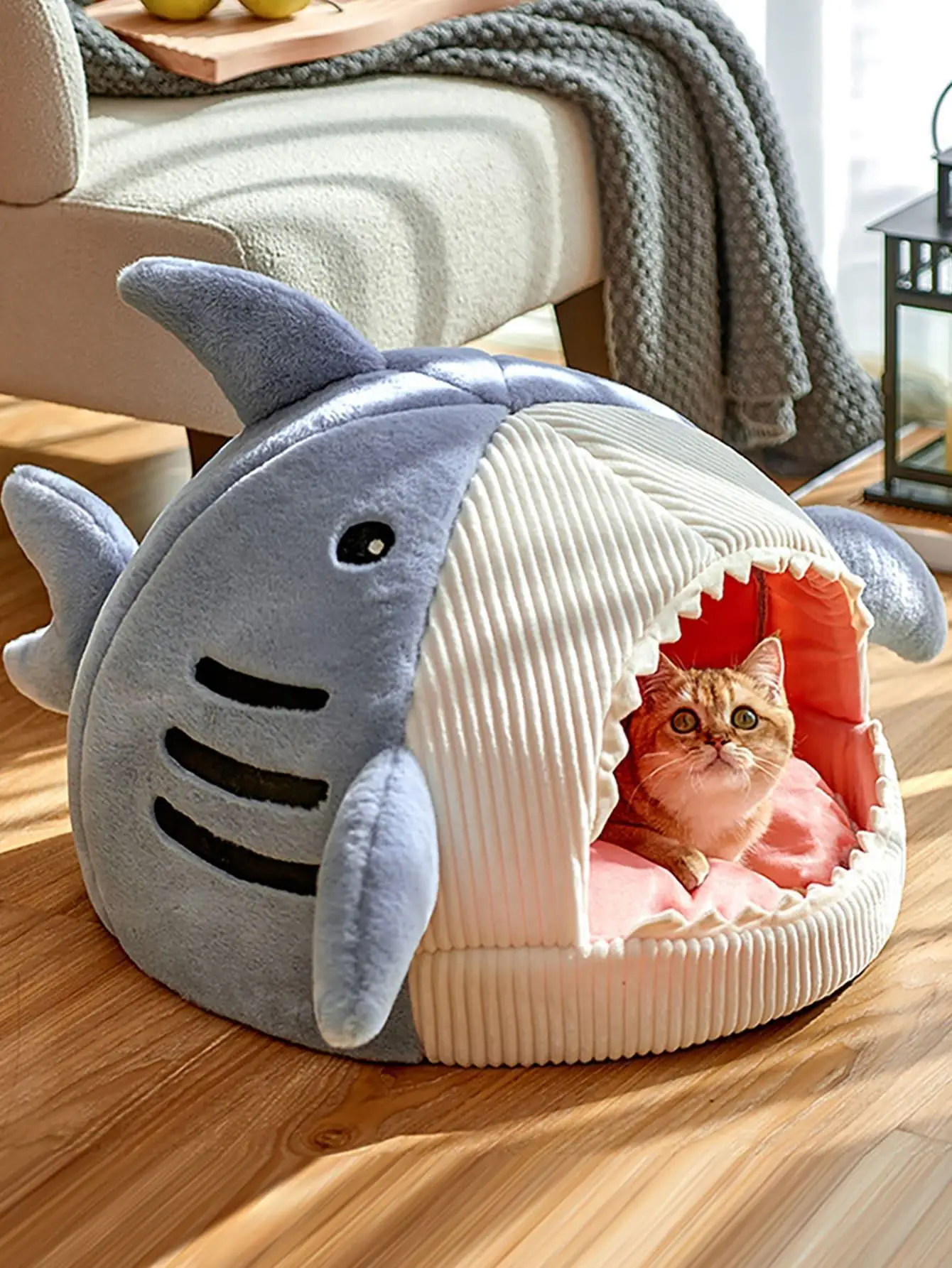 1pc Cute Cat Bed For Indoor Cats Soft Pet Cave Beds Cozy Dog House Cushion Kitten Lounger Tent Mat 1