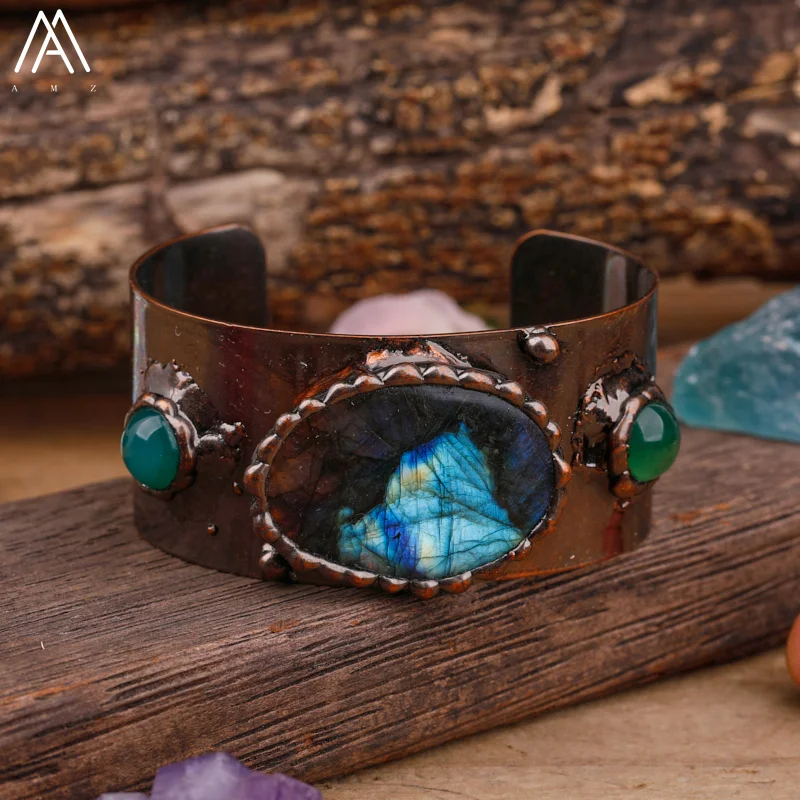 Exklusive Frauen Mond Sterne Kristall Manschette Armreif Stein Vintage Armband Femma Mode Bold Party Hochzeit Armbänder Schmuck Geschenk – Detail 8
