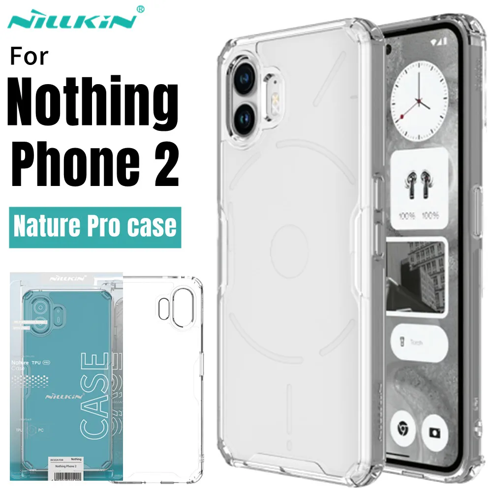 

For Nothing Phone 2 Case Nillkin Nature Pro Case Transparent Clear TPU PC Shockproof Protection Back Cover For Nothing Phone Two