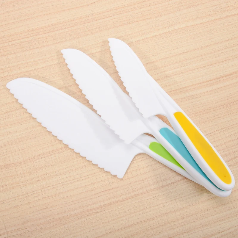 Knives For Kids 3Pcs Children's Cooking Knives Safe To Use Firm Grip  Serrated Edges Protects Little Chef's Fingers Good For - AliExpress