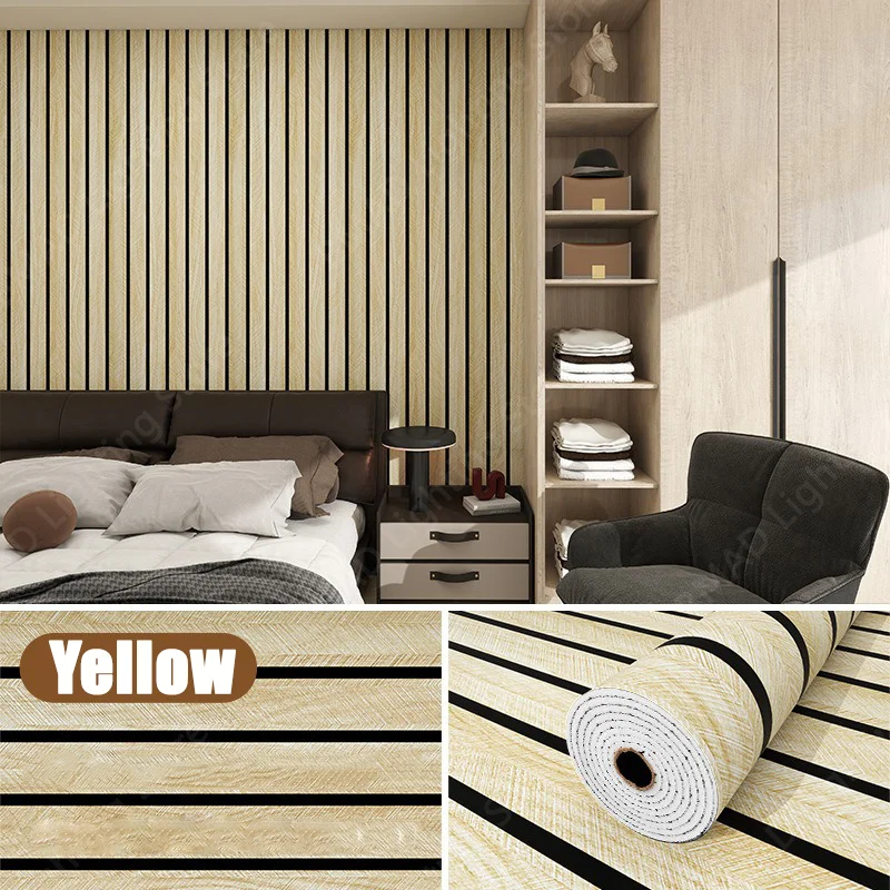 DIY Wood Grain Wallpaper Modern Wall Decor Self Adhesive Removable Waterproof for Kitchen Furniture Drawers Living Room Bedroom
