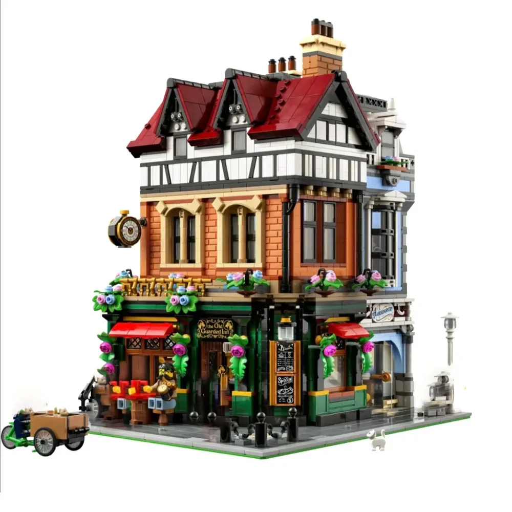 3266PCS MOC Tudor Corner Modular Building Blocks Creative Expert Street Views Br