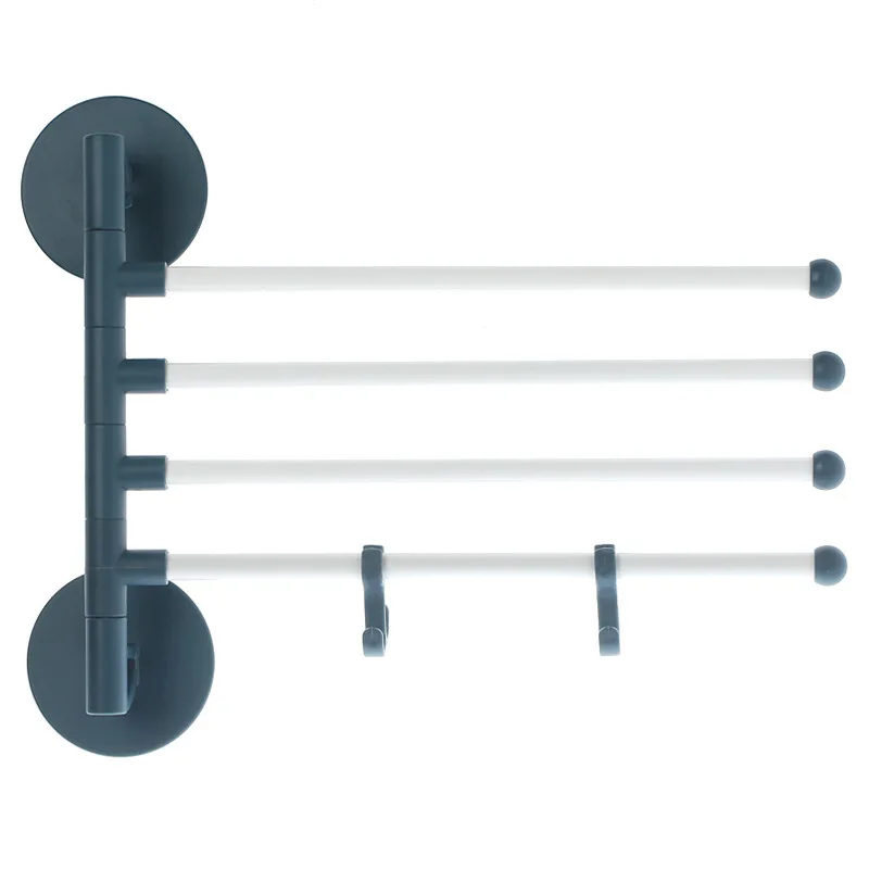 Household products hole free multi-purpose rotary towel rack rotatable bathroom toilet wall hanging towel bar rack